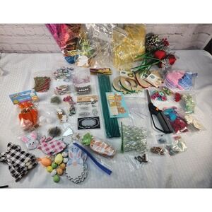 Lot of Mixed Craft Supplies New & Used Assorted Floral, Scrapbooking, Sewing Etc